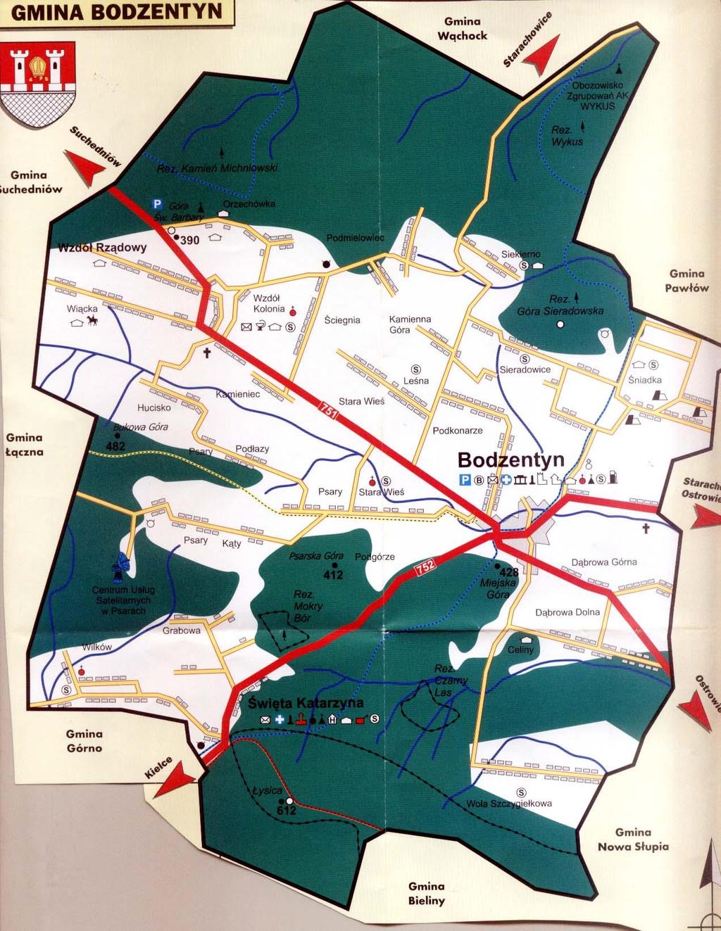Mapa 1 Gmina Bodzentyn Źródło: Strategia Rozwiązywania Problemów