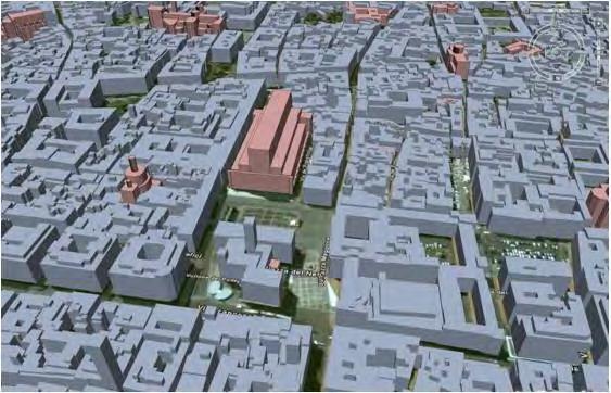 The following numerical models are used in preparation of the acoustic model: terrain (ground) model building model infrastructure model green areas model.