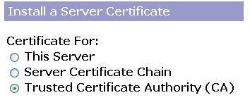 1.4. Instalowanie certyfikatu Certum CA i certyfikatów pośrednich Aby zainstalować certyfikat Certum CA i certyfikat pośredni należy w trybie Server Manager wejść w zakładkę Security i z lewego menu