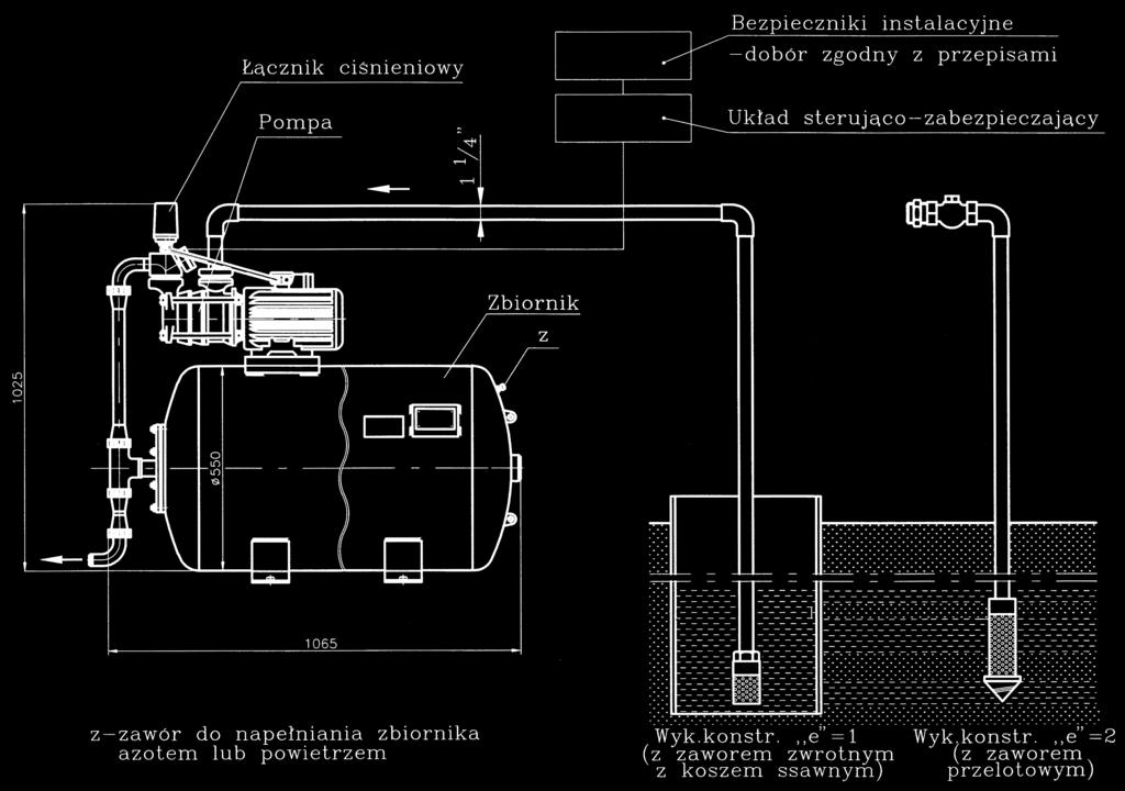 DANE TECHNICZNE AUTOMAT WODOCIĄGOWY TYPU ASG AUTOMAT WODOCIĄGOWY TYPU ASG Budowa i wymiary montażowe Oznaczenie wyrobu Wyróżnik napięcia 1 napięcie