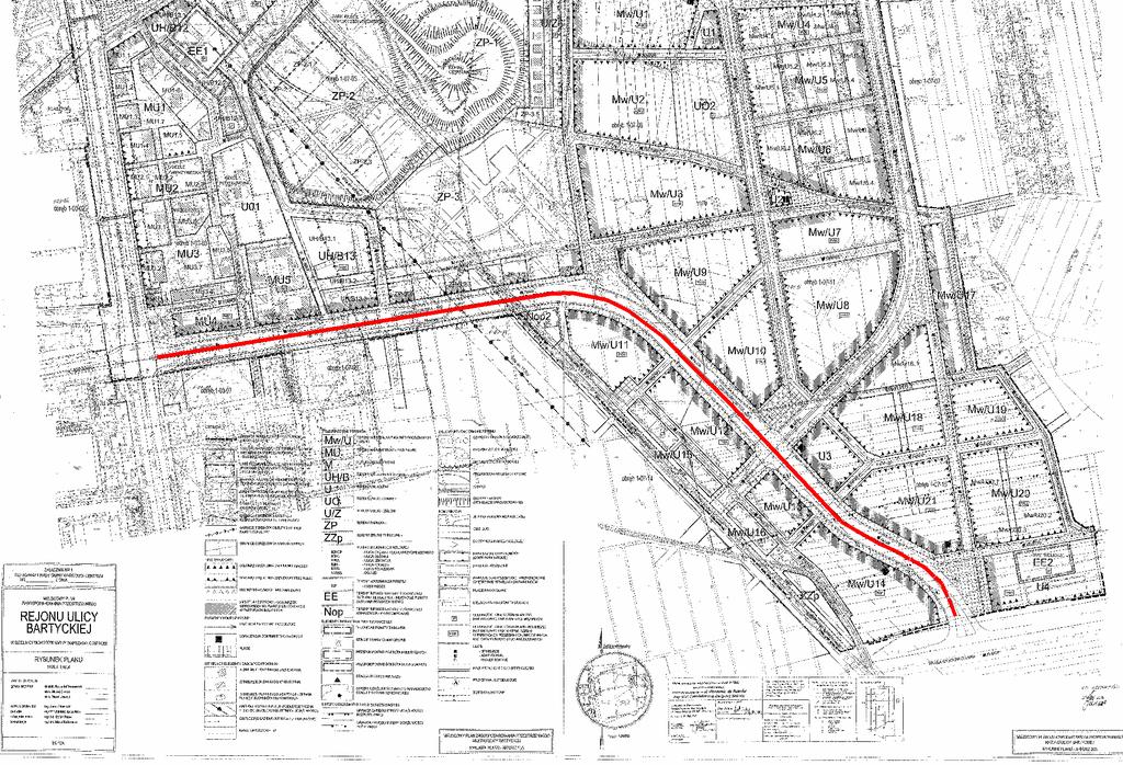 - zagospodarowanie przestrzenne Miejscowy plan zagospodarowania przestrzennego Rejonu Bartycka obowiązujący: nie uwzględnia rozwiązania w postaci węzła dwupoziomowego ul.