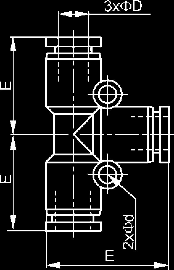 TWORZYWOWY T CONNECTOR ФD Фd E 4 3,2 18,5 84.0050.11.