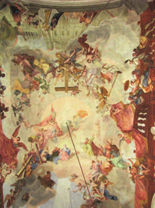 Petra a Pavla Allegorie auf die triumphale Auferstehung Jesu Christi Deckenbild in der St.