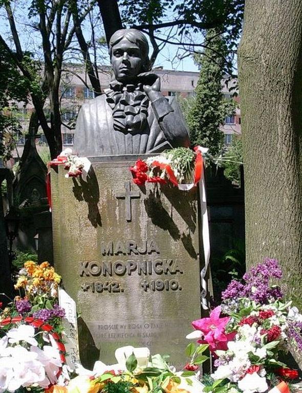 Maria Konopnicka zmarła na zapalenie płuc 8 października 1910 roku w sanatorium Kisielki we Lwowie. Została pochowana 11 października 1910 roku na cmentarzu Łyczakowskim w Panteonie Wielkich Lwowian.