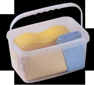 (40 x 30 cm), ściereczka uniwersalna (34 x 38 cm) / 75 szt Quatro Box set: sponge for car washing (guitar 21 x 10 x 6 cm), sponge for glass cleaning covered with