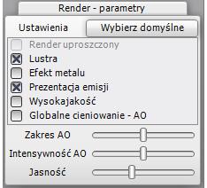 ROZDZIAŁ 23 Wizualizacja - rendering standardowy Instrukcja obsługi programu CAD Decor 2.1 1. Uwagi wstępne Działanie rendera, czyli obrazowania, określa jakość, kontrast i głębię obrazu.