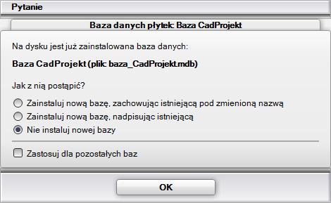 32 - postęp importu baz danych wnętrz Instalacja przebiega w sposób w pełni zautomatyzowany.