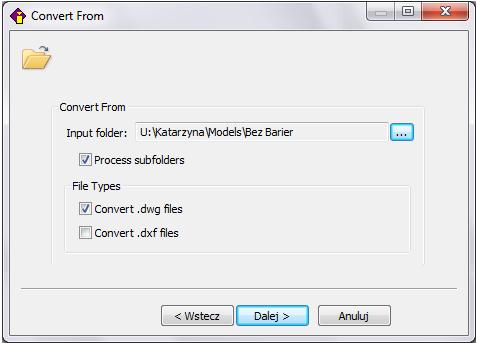 W przypadku potwierdzenia, program IntelliConvert zapisze plik w starszej wersji i otworzy go. IntelliConvert.exe może również zostać uruchomiony niezależnie, w celu ręcznego zmienienia wersji jednego lub większej ilości plików DWG na starszą.