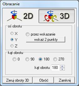 Po wybraniu jej z menu podręcznego wyświetla się okno Obracanie, które zostało podzielone na dwie zakładki (Rys. 123), omówione poniżej.