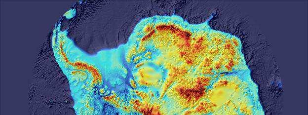 Mapa topograficzna Antarktydy bez