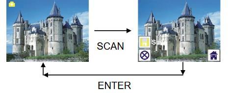 5: Podgląd na żywo Przechwytywanie/Edycja Po jednokrotnym naciśnięciu przycisku SCAN w podglądzie na żywo, na ekranie pojawi się menu edycji.