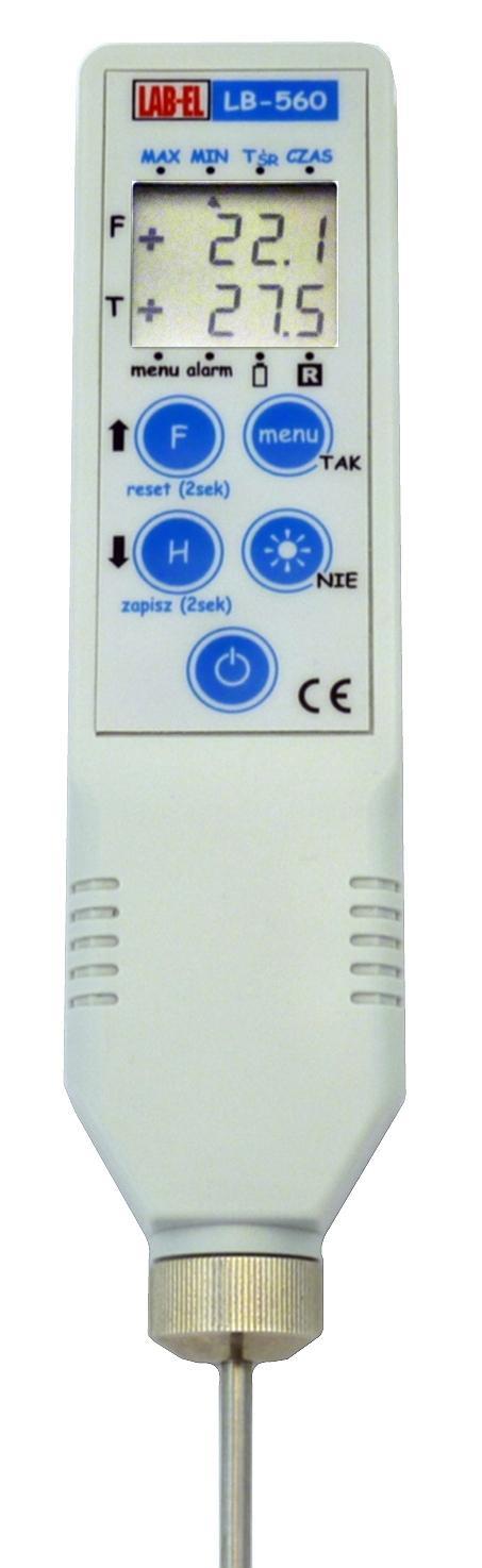 Instrukcja obsługi termometru LB-560A i LB-560C 4 1. Opis termometru Przyrząd LB-560 słuŝy do pomiaru temperatury róŝnych mediów. Występuje w trzech wersjach: LB-560A termometr z wbudowaną sondą, Rys.