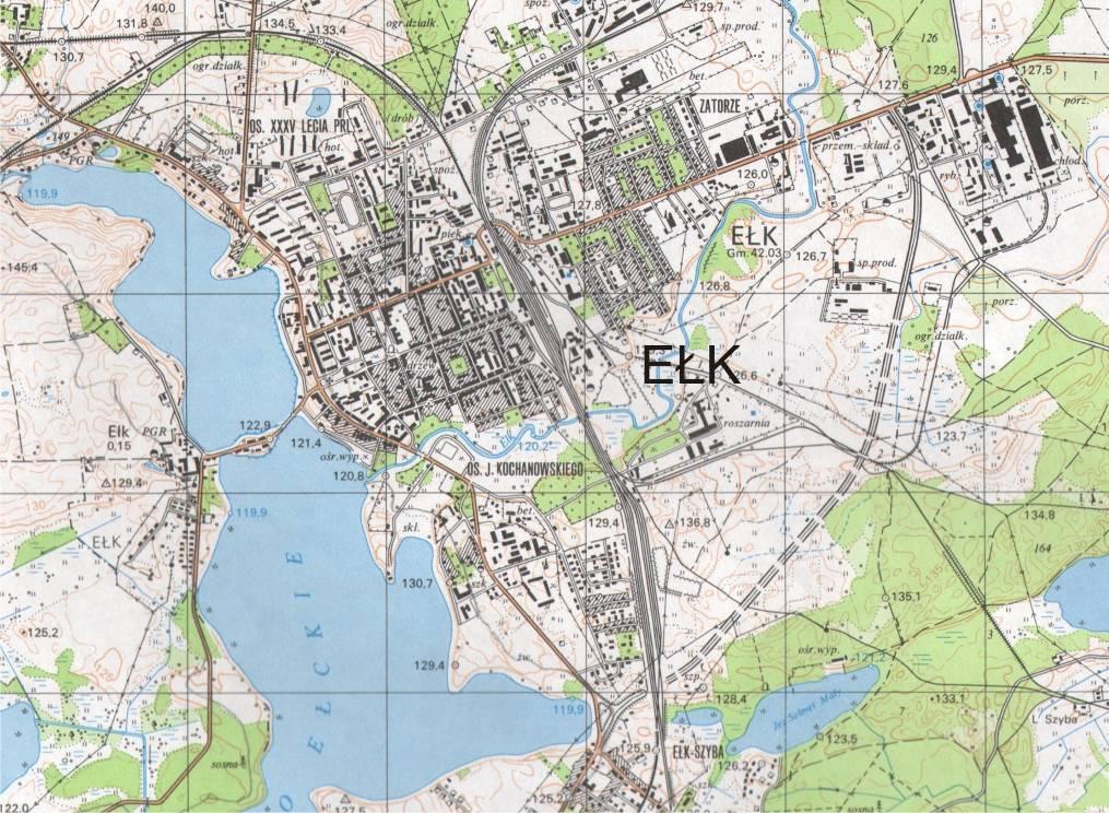 Stan akustyczny środowiska miasta Ełk w świetle badań monitoringowych hałasu komunikacyjnego w 2011 roku Źródło: mapa topograficzna Ełk sporządził: Łukasz