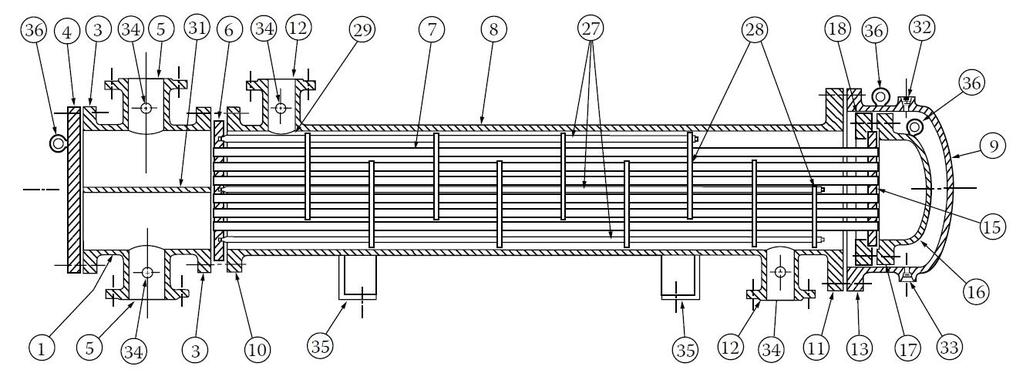 Budowa płaszczowo-rurowych wymienników ciepła Rys. 1.