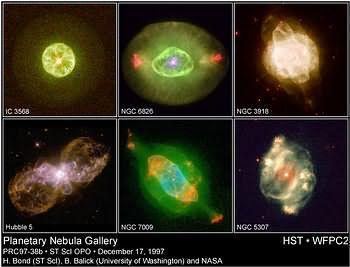 MGŁAWICA PLANETARNA Silne pola magnetyczne jąder gwiazd mogą mieć wpływ na kształt mgławic. Kolor mgławic ujawnia informacje na temat ich składu.