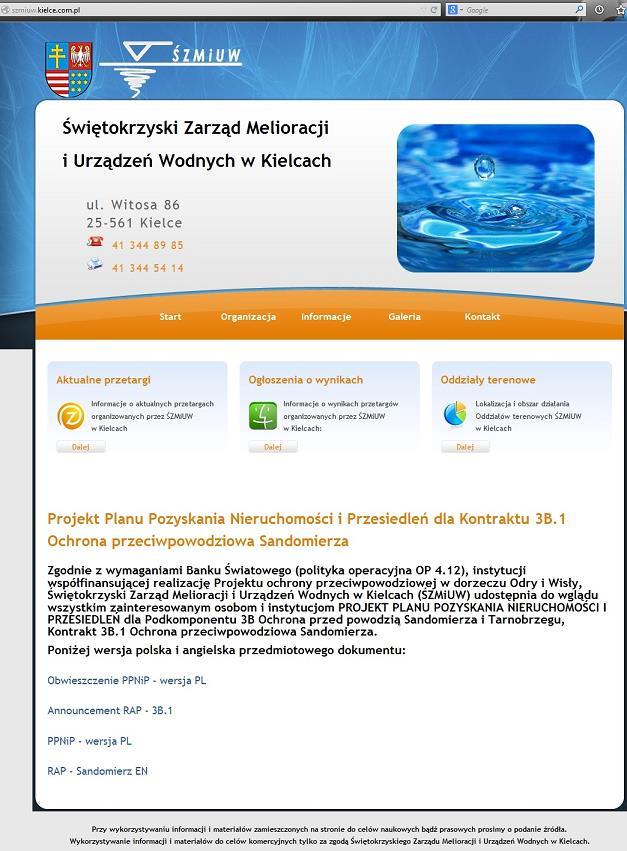 Ryc. 1 Wersja elektroniczna projektu PPNiP wraz z obwieszczeniem dotyczącym procesu