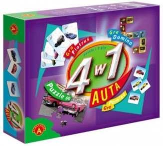 Gra 4w1 Auta ALEX5615-16,35 "4 w 1 - auta" to zestaw 3 różnych gier i 60 puzzli do układania. Wszystkie gry i puzzle łączy wspólny temat- samochody.