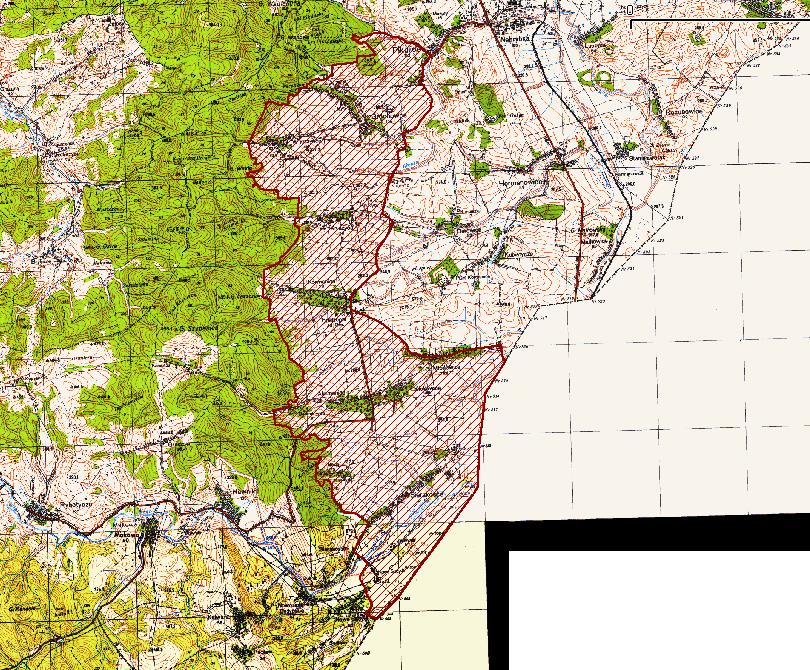 ZAŁĄCZNIK NR 1b MAPA POGLĄDOWA USYTUOWANIA WSCHODNIEJ CZĘŚCI PRZEMYSKO-DYNOWSKIEGO OBSZARU CHRONIONEGO KRAJOBRAZU Mapa topograficzna w skali 1: 50 000 oraz plik wektorowy w formacie ESRI