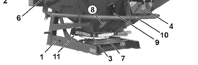 7 (2) Zbiornik (3) Tarcze rozsiewające (4) Dźwignia