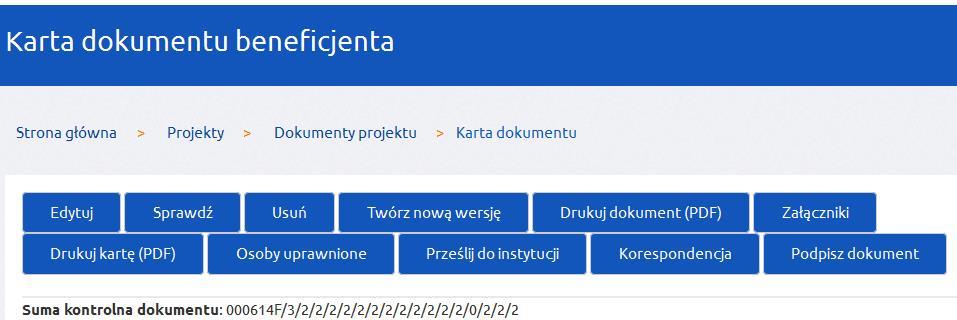 podpisu elektronicznego dostępny jest również z widoku karty dokumentu