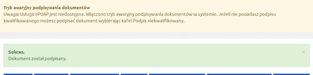 W celu podpisania wniosku podpisem niekwalifikowanym SOWA należy wybrać opcję Podpis niekwalifikowany.