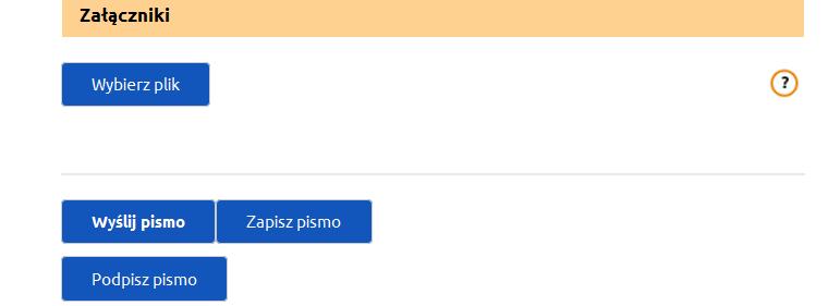 Po uzupełnieniu formularza należy kliknąć przycisk Podpisz pismo.