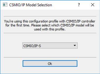 2. W wersji oprogramowania v3 nie ma już osobnych wtyczek dla każdego modelu sterownika CSMIO/IP, dlatego podczas pierwszej konfiguracji profilu w programie Mach4 należy wybrać,
