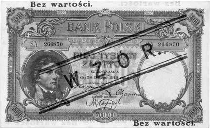 1919 WZÓR, Pick 59, na odwrocie podlepki