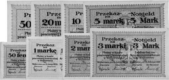 Emy 7.09.1923, Jab. - I 400-z *1065 zestaw 3 bonów- Rybnik 1 marka 15.08.