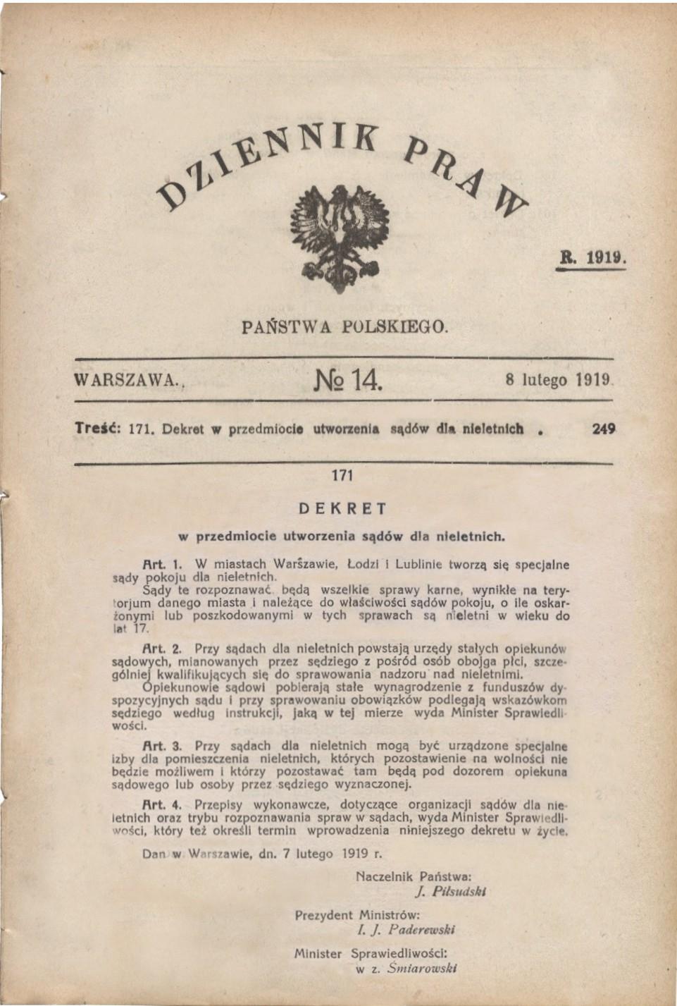 Geneza 1919 opiekun sądowy