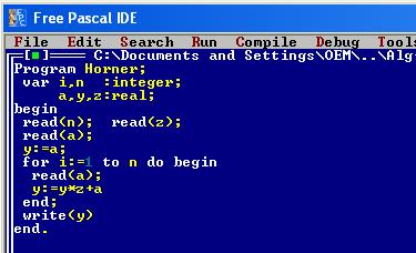 języku programowania (Pascal, C++) Kompilacja przetłumaczenie na