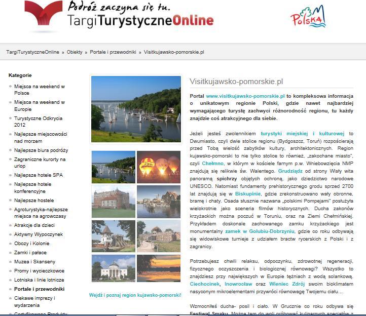 WYDAWNICTWA K-POT W 2012 roku Kujawsko-Pomorska Organizacja Turystyczna