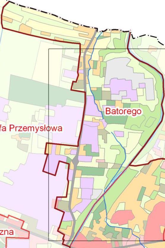 Rysunek 3. Użytkowanie terenu na Podobszarze 1. Batorego Źródło: Diagnoza służąca wyznaczaniu obszaru zdegradowanego i obszaru rewitalizacji W myśl art. 9 rozdziału 3. Ustawy o rewitalizacji z dn.