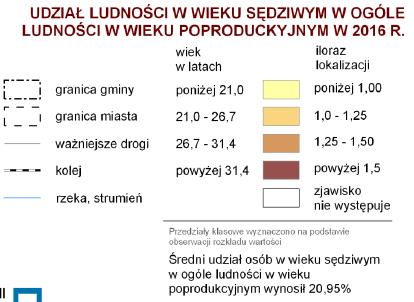 produkcyjnym na terenie jednostki Olszyny mieści się w przedziale 26,7-31,4 i przekracza średnią wartość dla gminy o ponad 7 p.p. Źródło: Diagnoza służąca wyznaczaniu obszaru zdegradowanego i obszaru