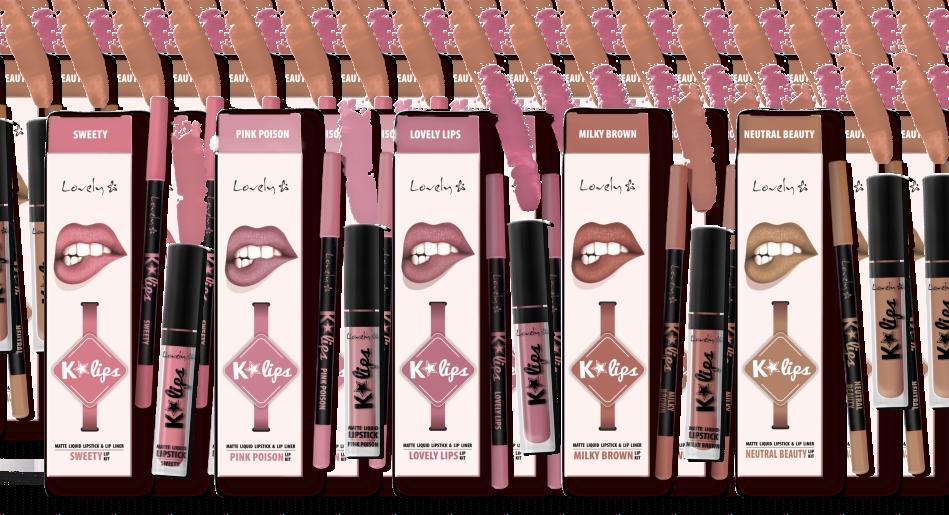 K*Lips LIP KIT Zestaw do wykonania makijażu ust. Zawiera płynną pomadkę o m a t o w y m w y k o ń c z e n i u i konturówkę do ust w tym samym kolorze.