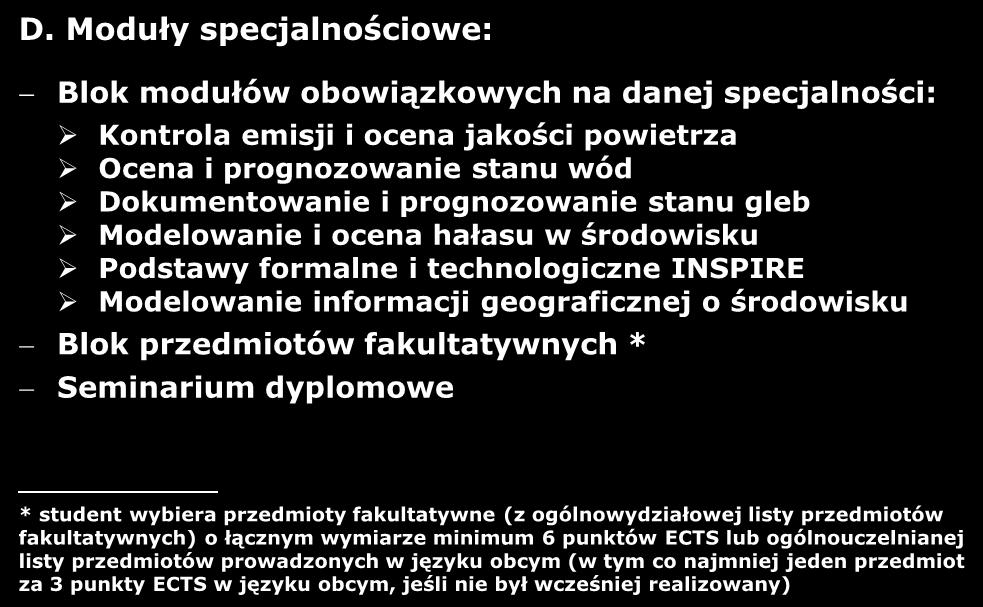 Plan studiów II stopnia na kierunku Inżynieria Środowiska (WGGiIŚ) A.