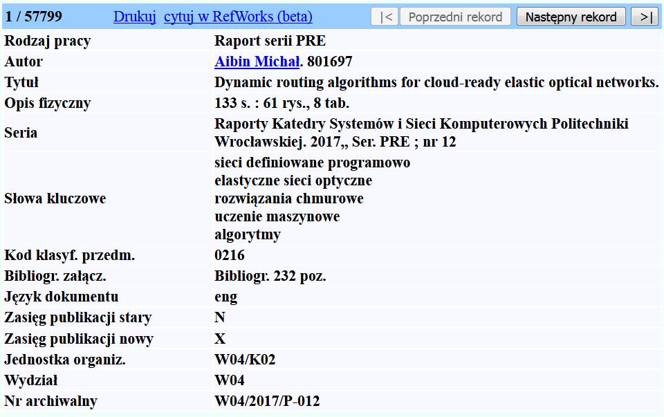 Informacyjnych CWINT na wydziałach