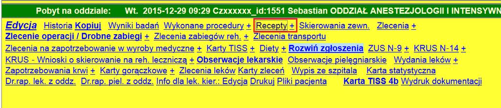 W przypadku kiedy osoba wystawiającą jest pielęgniarka bądź położna wyświetlają się dwa typy recepty: Rp i Rp Transgraniczna. Gdyby receptę wystawiał lekarz wyświetlił by się dodatkowy typ Rpw.