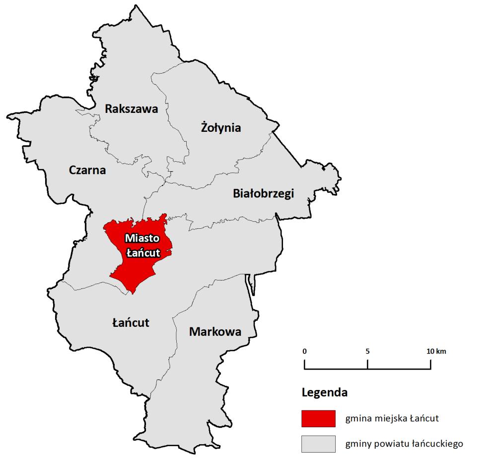 2. Charakterystyka Miasta Łańcut informacje ogólne Miasto Łańcut to samodzielna jednostka administracyjna - gmina miejska, równocześnie jest siedzibą władz miejskich, siedzibą władz powiatu