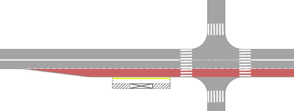 Te rozwiązanie ma zastosowanie zwłaszcza: na wylocie skrzyżowania; na zakończeniu pasa autobusowego; na pasie włączeń. 2. Z wjazdem z zastosowaniem skosu wyjazdowego i otwartym wyjazdem, np.