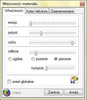 w przypadku szafek kuchennych dostępna jest specjalna baza tekstur przewidzianych przez producenta do poszczególnych elementów szafek korpusów, frontów, cokołów, blatów itd.