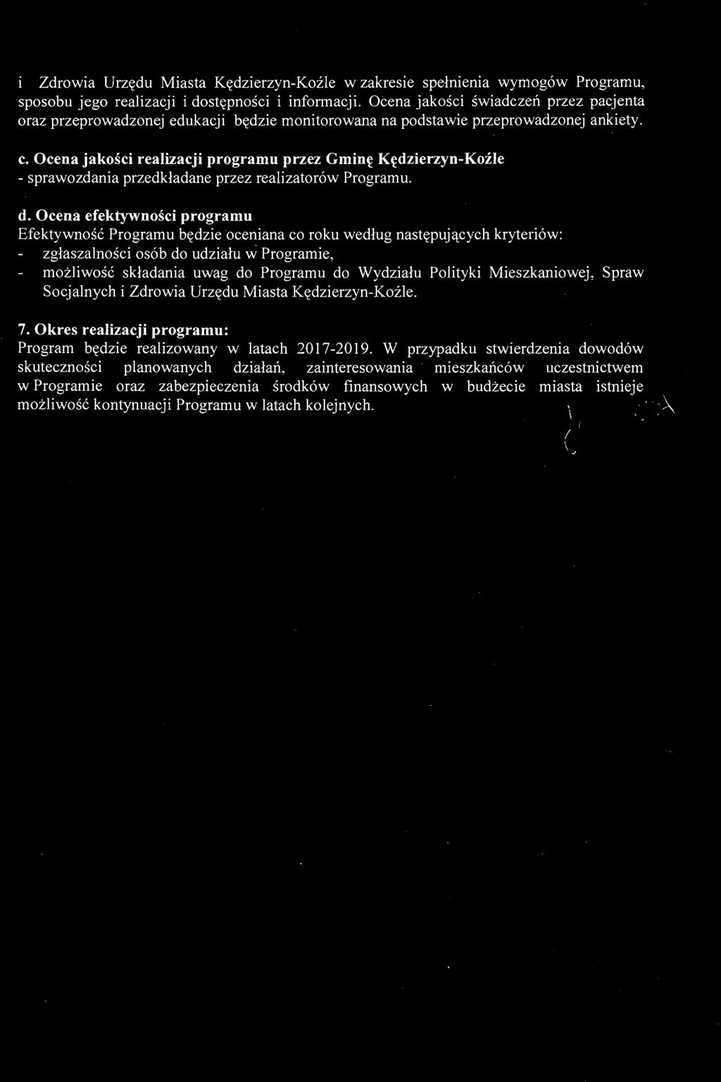 Wydziału Polityki Mieśzkaniowej, Spraw Socjalnych i Zdrowia Urzędu Miasta Kędzierzyn-Koźle. 7.