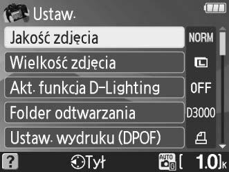 Konfigurowanie: zmiana ustawień aparatu w trybie podręcznika Aby sformatować kartę pamięci lub dostosować ustawienia aparatu, wybierz opcję Ustaw.