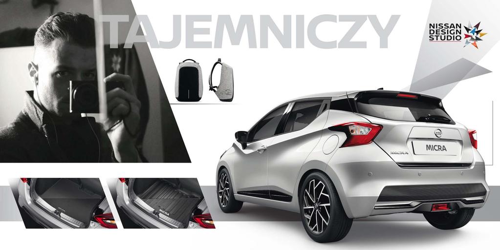 DO NOWEJ MICRY MICRA Gen5 w srebrnym kolorze (Platinum Silver) z pakietem stylizacyjnym nadwozia Enigma Black: prostota i elegancja.