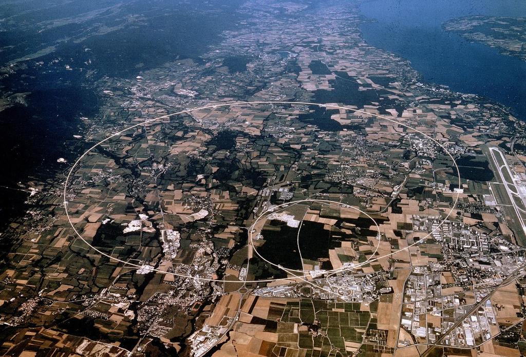 CERN i LHC Jezioro Genewskie Lotnisko w Genewie tunel LHC (długość 27 km, ok.