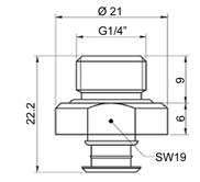 0006 G1/8 zewnętrzny SU40, SF40, SB30, SB40, SBL30, SBL40 tak Mocowanie 10.014.