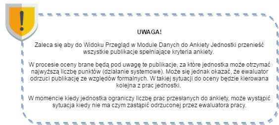 W procesie składania Ankiety Jednostki praca Importera publikacji kończy się z