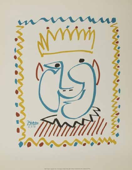 75 72. Pablo Picasso, Carnaval de Nice 1951 litografia offsetowa kolorowa na papierze czerpanym Modigliani 270 g sygn. z płyty Picasso 12.01.1951, na odwrociu stempel Origine garantie art.org.es wym.