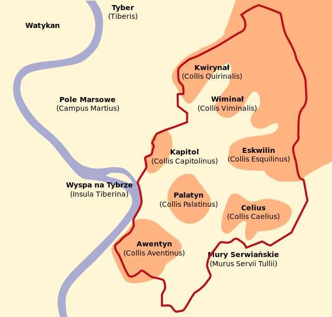 POWSTANIE KRÓLESTWA RZYMU Krainę w centrum półwyspu zajmowali Latynowie, którzy według legendy założyli nad rzeką Tyber na wzgórzu osadę Rzym (ostatecznie Rzym powstał na siedmiu wzgórzach).