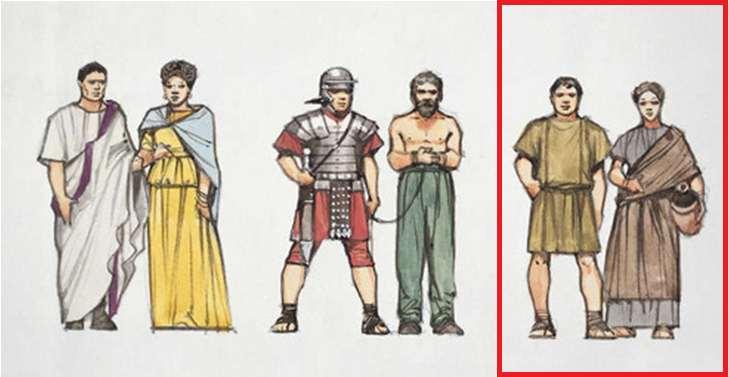 PLEBEJUSZE Pozostałą część społeczeństwa rzymskiego stanowili plebejusze, którzy byli wolnymi obywatelami. Tworzyli armię rzymską.